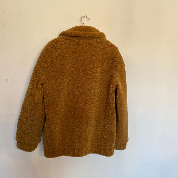 UpWest Tan Camel Teddy‎ Bear Sherpa Bomber Jacket Size Small - Picture 3 of 9